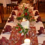 Der Festsaal festlich eingedeckt, Landgasthof "Zum Goldenen Kreuz"
